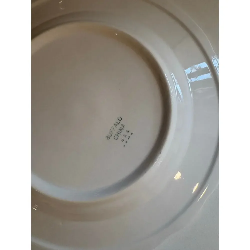 Set of 3 Vintage Buffalo China USA Gold Rim Salad (?) Plates